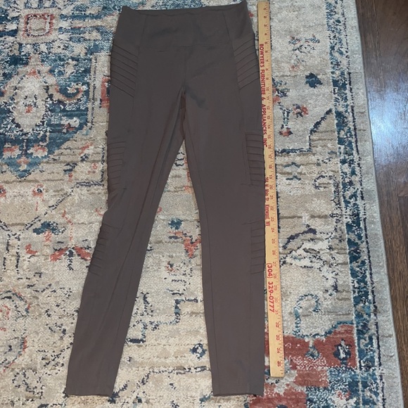 Athleta Delancey Moto Tight Tan Brown Leggings Pants- small - Picture 7 of 10